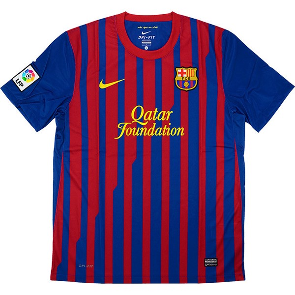 Thailande Maillot Football Barcelone Domicile Retro 2011 2012 Bleu Rouge